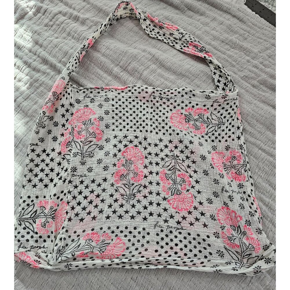 Free People Gauze Boho Print Shoulder Shopping Bag Tote Bag Beach Bag